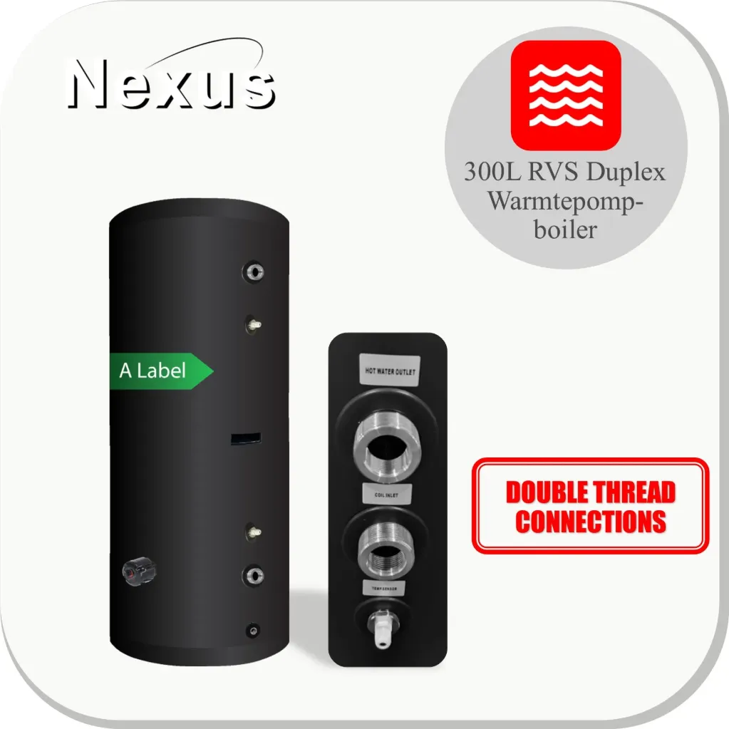 RVS Hygiëne boiler 300XL-LE1/ S-C4 Black Double thread connections
