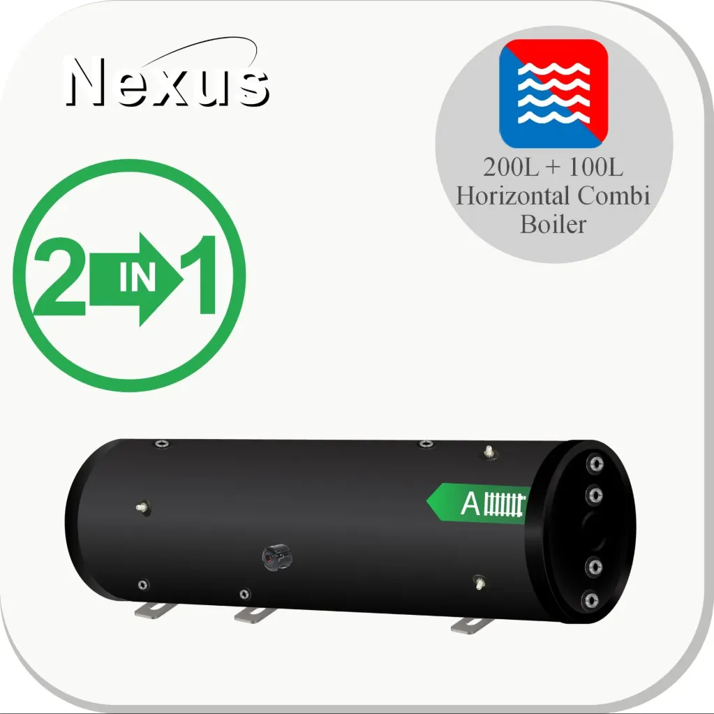 [229 200 1010] Chaudière et tampon noir PDW 200H+100H, réservoir combiné, horizontal