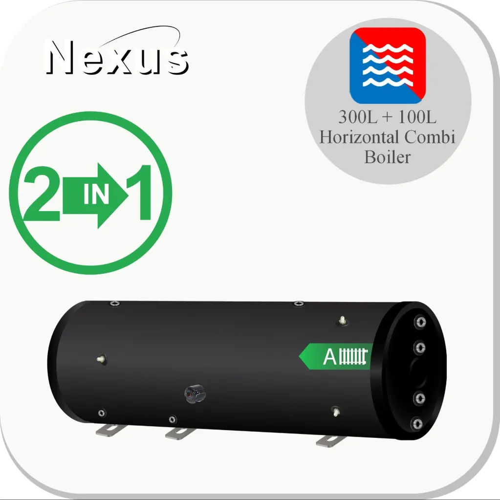 [229 200 1011] Chaudière et tampon noir PDWT 300H+100H, réservoir combiné, horizontal